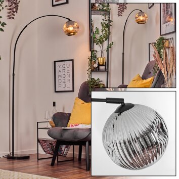 Ripoll lampa stojąca, lampa podłogowa łukowa czarny, 1-punktowy