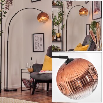 Ripoll lampa stojąca, lampa podłogowa łukowa czarny, 1-punktowy