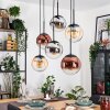 Gastor lampa wisząca, kula świetlna, lampa wisząca bursztynowy, chrom, przezroczysty, miedziany, przydymiony, 6-punktowe