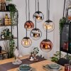 Gastor lampa wisząca, kula świetlna, lampa wisząca bursztynowy, chrom, przezroczysty, miedziany, przydymiony, 6-punktowe