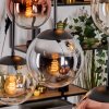 Gastor lampa wisząca, kula świetlna, lampa wisząca bursztynowy, chrom, przezroczysty, miedziany, przydymiony, 6-punktowe
