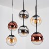 Gastor lampa wisząca, kula świetlna, lampa wisząca bursztynowy, chrom, przezroczysty, miedziany, przydymiony, 6-punktowe