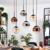 Gastor Lampa wisząca, Kula świetlna, Lampa wisząca W kolorze bursztynu, Chrom, Przezroczysty, W kolorze miedzi, Przydymiony, 6-punktowe