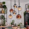 Gastor Lampa wisząca, Kula świetlna, Lampa wisząca W kolorze bursztynu, Chrom, Przezroczysty, W kolorze miedzi, Przydymiony, 6-punktowe