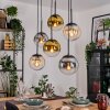 Gastor Lampa wisząca, Kula świetlna, Lampa wisząca W kolorze bursztynu, Złoty, Przezroczysty, Przydymiony, 6-punktowe