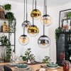Gastor Lampa wisząca, Kula świetlna, Lampa wisząca W kolorze bursztynu, Złoty, Przezroczysty, Przydymiony, 6-punktowe