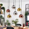 Gastor Lampa wisząca, Kula świetlna, Lampa wisząca Chrom, Złoty, Przezroczysty, W kolorze miedzi, Przydymiony, 6-punktowe