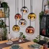 Gastor Lampa wisząca, Kula świetlna, Lampa wisząca Chrom, Złoty, Przezroczysty, W kolorze miedzi, Przydymiony, 6-punktowe