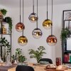 Gastor Lampa wisząca, Kula świetlna, Lampa wisząca Chrom, Złoty, Przezroczysty, W kolorze miedzi, Przydymiony, 6-punktowe