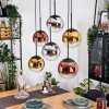 Gastor Lampa wisząca, Kula świetlna, Lampa wisząca Chrom, Złoty, Przezroczysty, W kolorze miedzi, Przydymiony, 6-punktowe