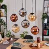 Gastor lampa wisząca, kula świetlna, lampa wisząca bursztynowy, chrom, miedziany, przydymiony, 6-punktowe