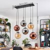 Gastor lampa wisząca, kula świetlna, lampa wisząca bursztynowy, chrom, miedziany, przydymiony, 6-punktowe