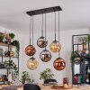 Gastor lampa wisząca, kula świetlna, lampa wisząca bursztynowy, chrom, miedziany, przydymiony, 6-punktowe