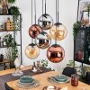 Gastor lampa wisząca, kula świetlna, lampa wisząca bursztynowy, chrom, miedziany, przydymiony, 6-punktowe