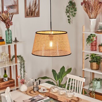 Ramila lampa wisząca, lampa wisząca naturalny, czarny, 1-punktowy