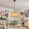 Chellas lampa wisząca, lampa wisząca naturalny, czarny, 1-punktowy