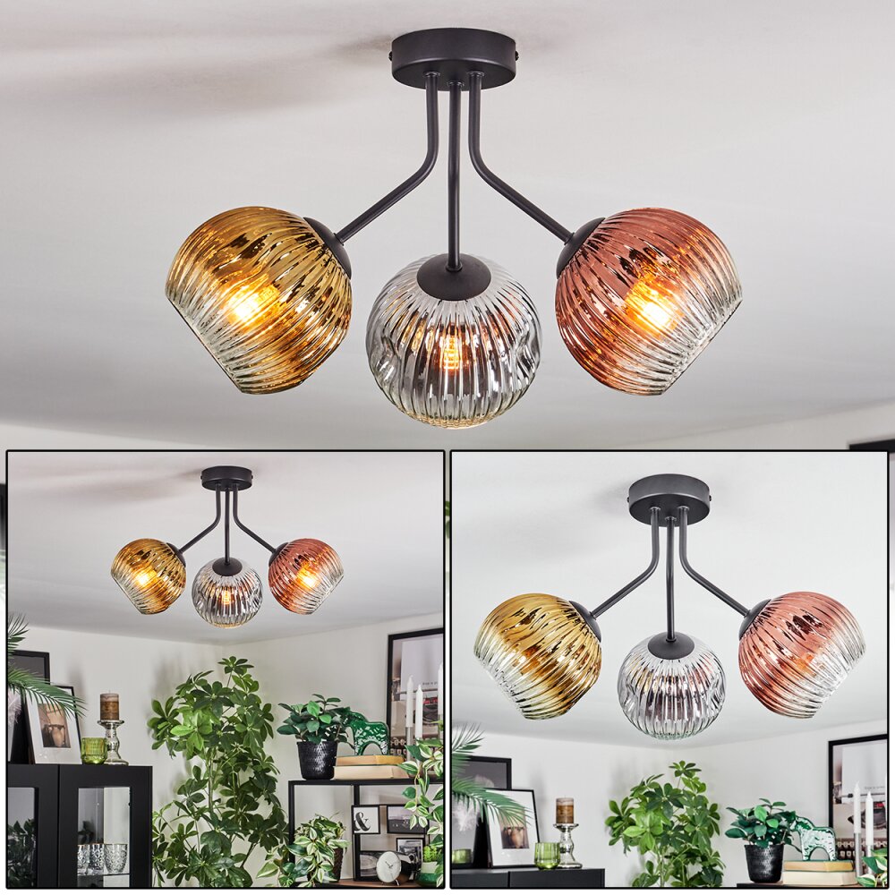 Koyoto Lampa sufitowa, Kula świetlna 42 cm Chrom, Złoty, Przezroczysty, W kolorze miedzi, Przydymiony, 3-punktowe main product photo