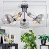 Koyoto lampa sufitowa, kula świetlna 82 cm bursztynowy, przezroczysty, przydymiony, 7-punktowe