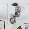 Koyoto lampa sufitowa, kula świetlna 32 cm przezroczysty, przydymiony, 4-punktowe