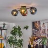 Ripoll lampa sufitowa, kula świetlna niebeieski, zielony, miedziany, 4-punktowe