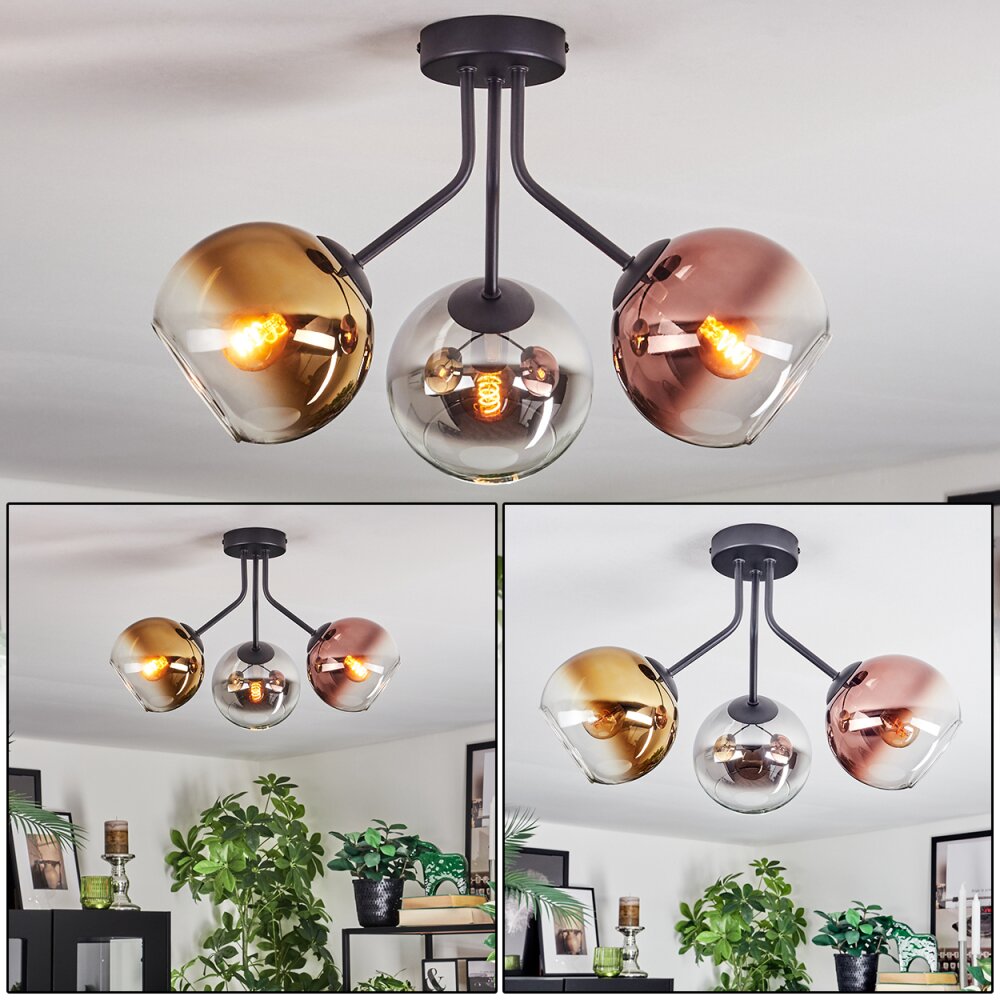 Koyoto Lampa sufitowa, Kula świetlna 42 cm Chrom, Złoty, Przezroczysty, W kolorze miedzi, Przydymiony, 3-punktowe main product photo
