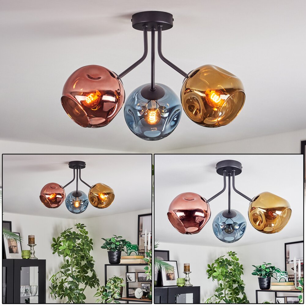 Ripoll Lampa sufitowa, Kula świetlna Niebeieski, Złoty, W kolorze miedzi, 3-punktowe main product photo