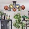 Ripoll lampa sufitowa, kula świetlna niebeieski, zielony, miedziany, 7-punktowe