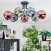 Ripoll lampa sufitowa, kula świetlna niebeieski, zielony, miedziany, 7-punktowe