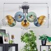 Koyoto Lampa sufitowa, Kula świetlna 82 cm Niebeieski, Złoty, Zielony, Przezroczysty, 7-punktowe
