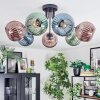 Koyoto lampa sufitowa, kula świetlna 82 cm niebeieski, zielony, miedziany, 7-punktowe