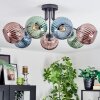 Koyoto lampa sufitowa, kula świetlna 82 cm niebeieski, zielony, miedziany, 7-punktowe