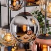 Gastor lampa wisząca, kula świetlna, lampa wisząca bursztynowy, chrom, miedziany, przydymiony, 6-punktowe