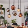 Gastor lampa wisząca, kula świetlna, lampa wisząca bursztynowy, chrom, miedziany, przydymiony, 6-punktowe