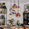 Gastor lampa wisząca, kula świetlna, lampa wisząca bursztynowy, chrom, przezroczysty, miedziany, przydymiony, 6-punktowe