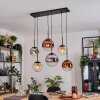 Gastor lampa wisząca, kula świetlna, lampa wisząca bursztynowy, chrom, przezroczysty, miedziany, przydymiony, 6-punktowe