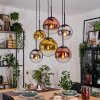 Gastor Lampa wisząca, Kula świetlna, Lampa wisząca Chrom, Złoty, Przezroczysty, W kolorze miedzi, Przydymiony, 6-punktowe
