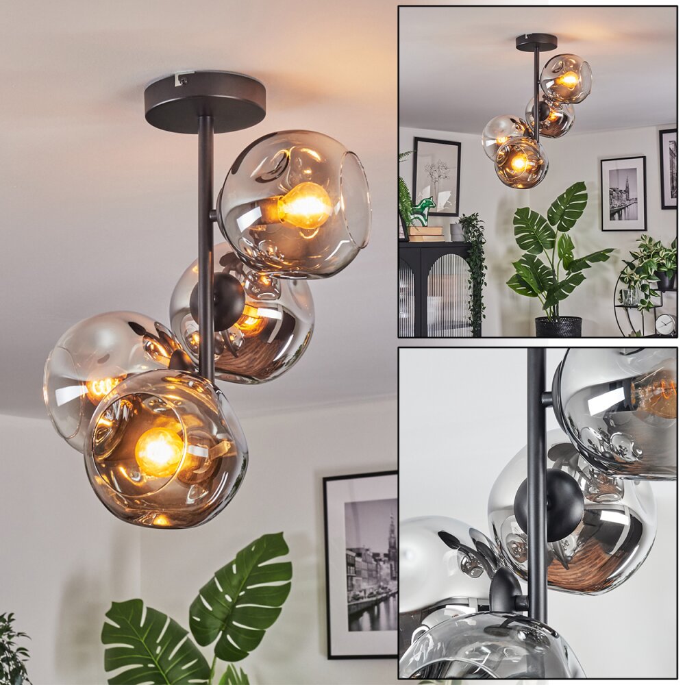 Ripoll Lampa sufitowa, Kula świetlna Chrom, Przezroczysty, Przydymiony, 4-punktowe main product photo