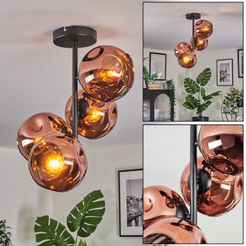 Ripoll lampa sufitowa, kula świetlna miedziany, 4-punktowe