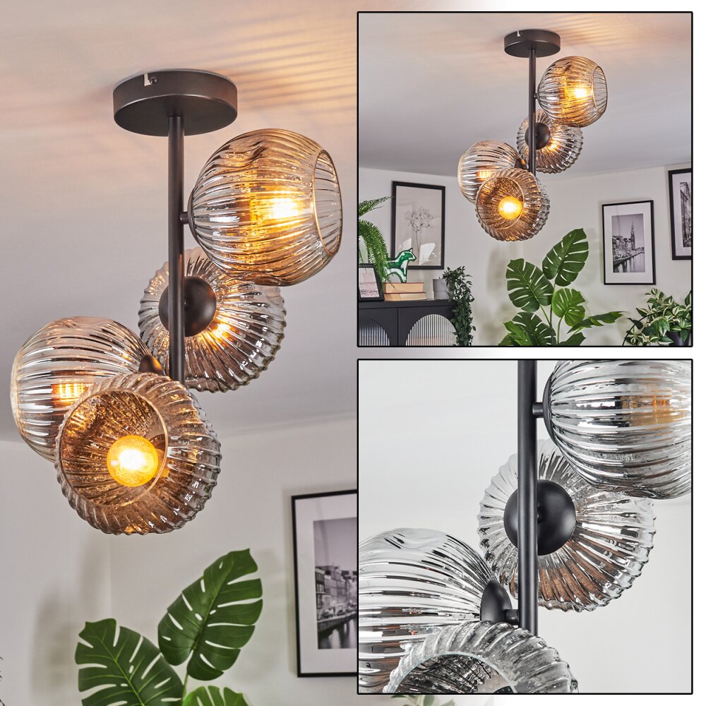 Ripoll Lampa sufitowa, Kula świetlna Chrom, Przezroczysty, Przydymiony, 4-punktowe main product photo