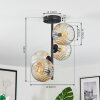 Ripoll Lampa sufitowa, Kula świetlna W kolorze bursztynu, Przezroczysty, 4-punktowe