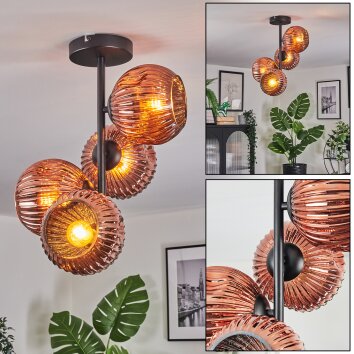 Ripoll Lampa sufitowa, Kula świetlna W kolorze miedzi, 4-punktowe
