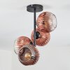 Ripoll lampa sufitowa, kula świetlna przezroczysty, miedziany, 4-punktowe