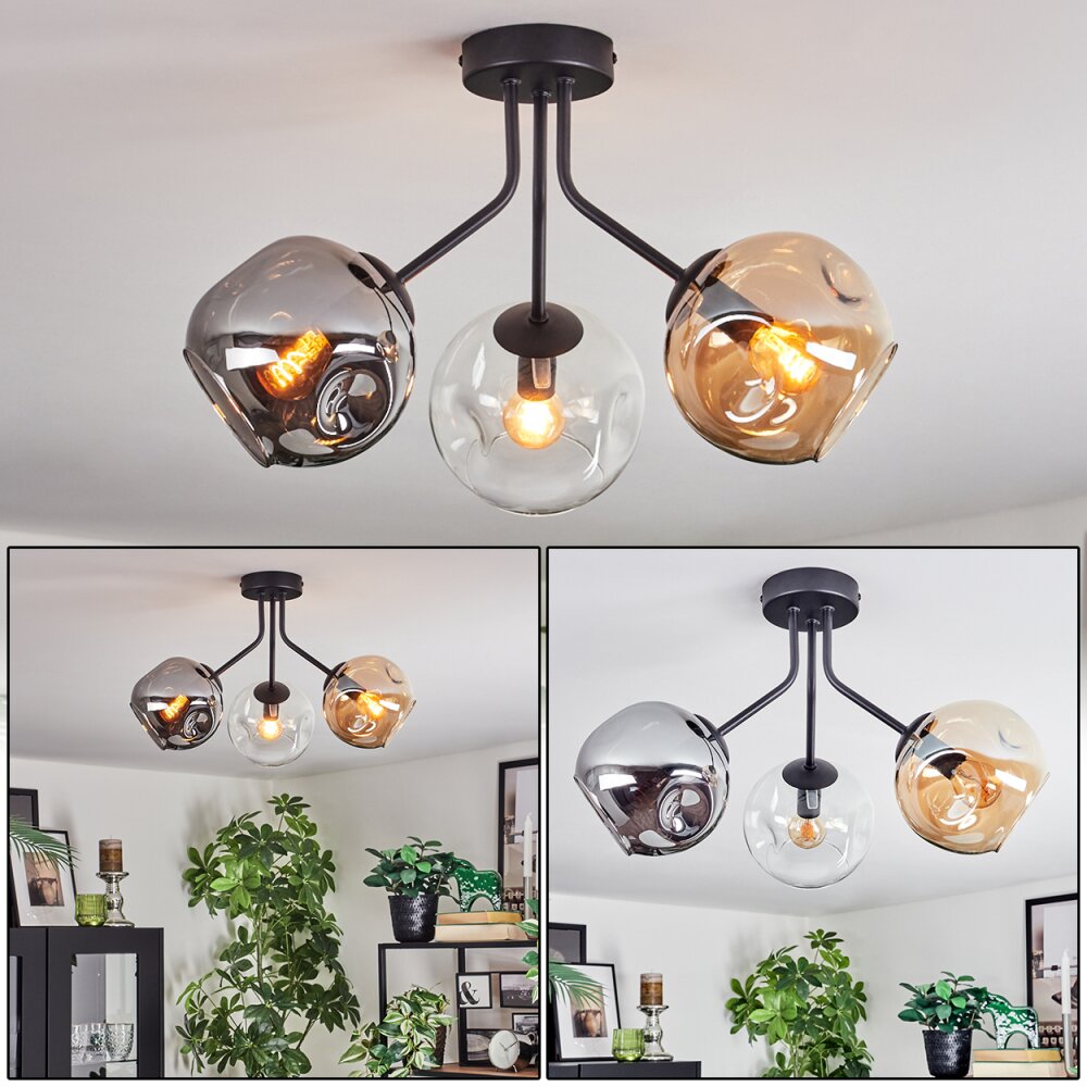 Ripoll Lampa sufitowa, Kula świetlna W kolorze bursztynu, Przezroczysty, Przydymiony, 3-punktowe main product photo