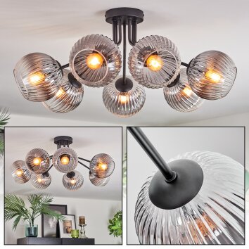 Koyoto lampa sufitowa, kula świetlna 82 cm przezroczysty, przydymiony, 7-punktowe