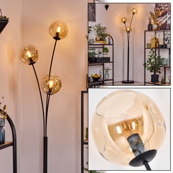Ripoll Kula świetlna, Lampa stojąca W kolorze bursztynu, 3-punktowe