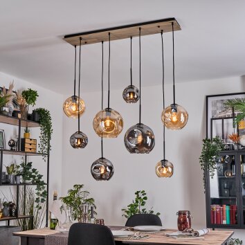 Ripoll Lampa wisząca, Kula świetlna, Lampa wisząca Ecru, Czarny, 8-punktowe
