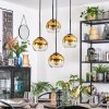 Koyoto lampa wisząca, kula świetlna, lampa wisząca kaskadowa 35 cm złoty, przezroczysty, 4-punktowe