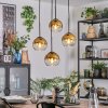 Koyoto lampa wisząca, kula świetlna, lampa wisząca kaskadowa 35 cm złoty, przezroczysty, 4-punktowe
