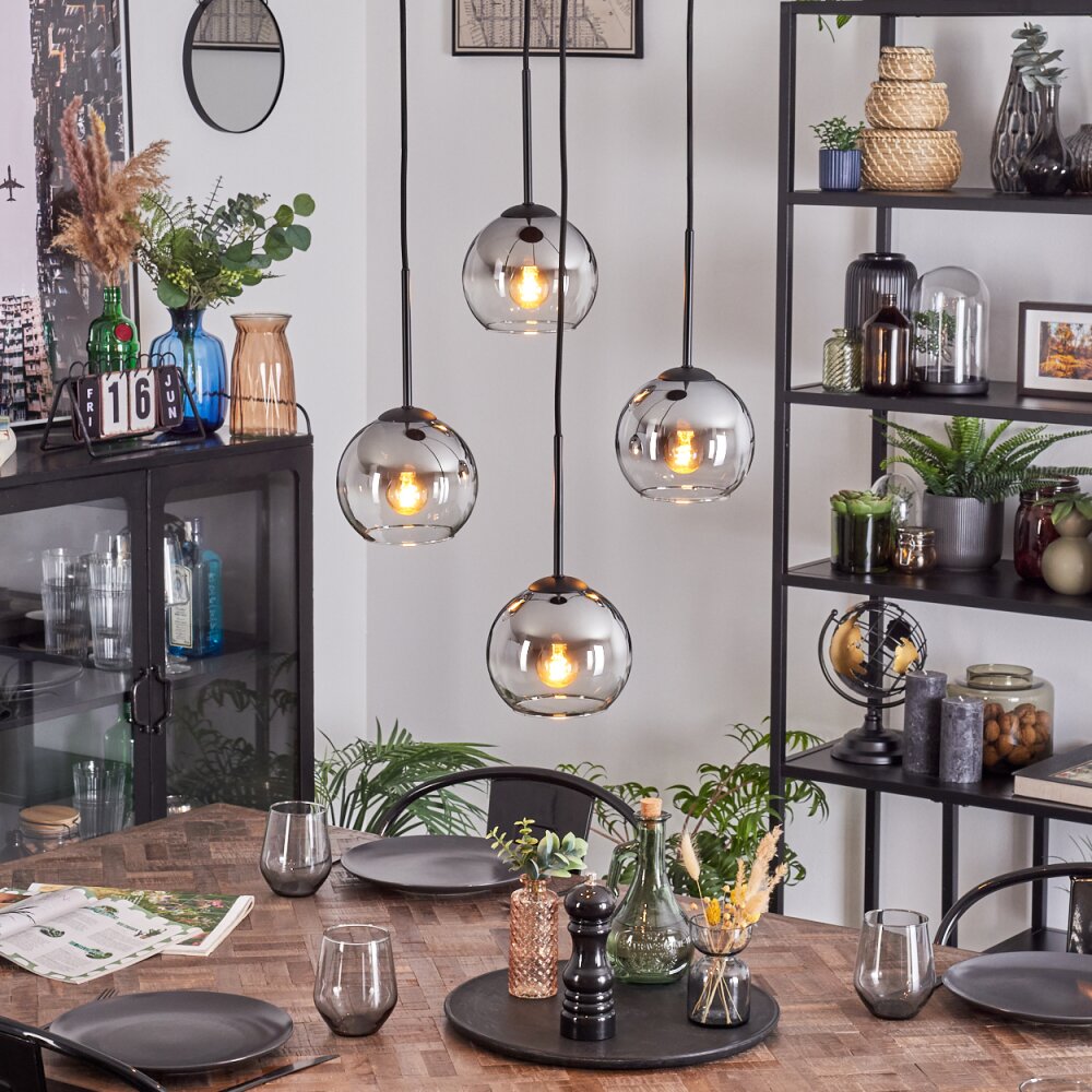 Koyoto Lampa wisząca, Kula świetlna, Lampa wiszącego klastra 35 cm Chrom, Przezroczysty, Przydymiony, 4-punktowe main product photo