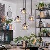 Koyoto lampa wisząca, kula świetlna, lampa wisząca kaskadowa 35 cm chrom, przezroczysty, przydymiony, 4-punktowe